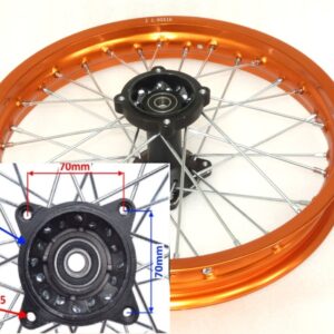 Krossika taga velg alumiinium oranz 1,85x 16´´ telg 15mm