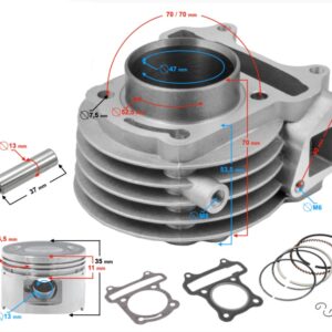 Silindrikomplekt hiina roller 4t 80cc EURO5 temperatuurianduri kohaga